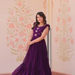 tilton Embroidered Georgette Stitched Anarkali Gown image 3