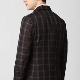 peter england Men Checkered Single Breasted Formal Blazer image 3