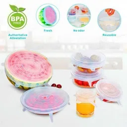pestop Flexible Covers for Rectangle, Round, Square Bowls, Dishes, Plates 2.6 inch, 3.8 inch, 4.5 inch, 5.7 inch, 6.8 inch, 8.8 inch Lid Set image 4