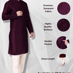 koshin Men Block Print Art Silk Straight Kurta-picture-14