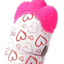 little warriors Self-Soothing, BPA-Free Soft Food-Grade Silicone Teether Handy Mitt Toy Baby Teething Mitten Gloves for Infants Baby Boys and Girls-PACK OF 2 Teether image 4