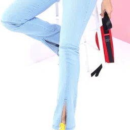 tokyo talkies Women Boot-Leg Mid Rise Light Blue Jeans-picture-23