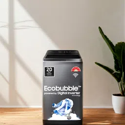 samsung 8 kg 5 star, Ecobubble, Super Speed, Wi-Fi, Digital Inverter, Fully Automatic Top Load Grey image 3