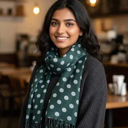 cashmere craft Polka Print Viscose Women Green Fancy Scarf-picture-39