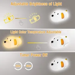 diyasaless Silicone Puppy Led Night Light,Squishy Lamp Color Changing Bedside Lamp Night Lamp image 2