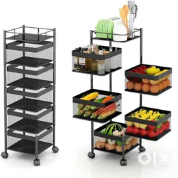 LEXUS Multilayer Shelf Movable and Rotatable Kitchen Trolley FIVE(5) Layer Iron Kitchen Trolley-picture-30