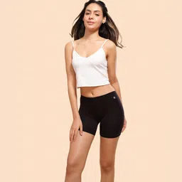 Solid Women Black Cycling Shorts-image-34