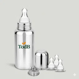 todb Baby Feeding Bottle Anti-Colic, Plastic-Free, - 250 ml (Stainless Steel) - 250 ml image 5