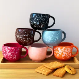 jinendra Pack of 6 Bone China Tea Cups Set of 6 | Coffee Mugs for Home Office, perfect for gifting image 1