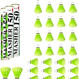 rajsukh sports Masher 150 Premium First Quality Shuttlecock {pack of 30} Nylon Shuttle - Multicolor-picture-31