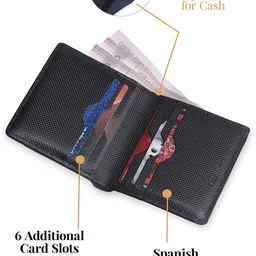 louis stitch Men Casual Black Genuine Leather RFID Wallet image 4