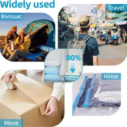 prievado 5Pcs Combo 2S, 2M & 1 L Size Vacuum Storage Bag Space Saver Bags With Pump High Volume Storage Vacuum Bags, Travel Storage Vacuum Bags image 4