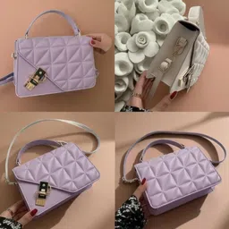clarisjames Purple Women Sling Bag Aesthetic twist lock lavender slingbag for beautiful women image 4