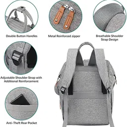 house of quirk Baby Diaper Bag Maternity Backpack Quilted Diaper Bag image 5