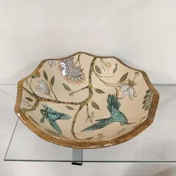 sacraft Wooden Salad Bowl Wooden enamal bowls image 2