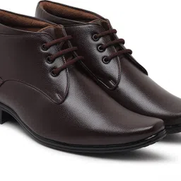 zixer Synthetic Leather Ankle Formal Shoes Men || Office Shoes For Men Latest Stylish || Chukka Boots Men || Party Wear Long Shoes For Men Long Boots Lace Up For Men image 2