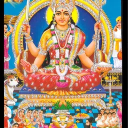 deshkart SANTOSHI MATA SONTOSHI (5 Inch X 7 Inch) Laminated Photo With Back Support Mount Religious Frame-picture-24