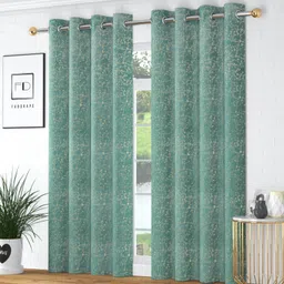 fabdrape 152.4 cm (5 ft) Velvet Room Darkening Window Curtain (Pack Of 2)-picture-18