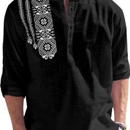 kavyangle creation Men Printed Cotton Blend Straight Kurta-picture-15