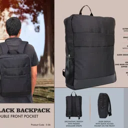 chardikala Small 18 L Backpack Slimz black backpack with double front pocket-picture-18