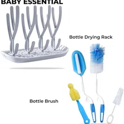 dakos Baby Bottle Drying Rack with Bottle Cleaning Brushes, Drying Rack Stand image 2