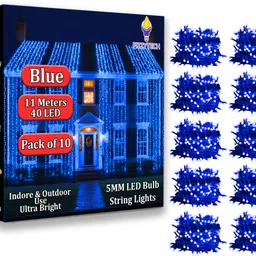 fizzytech 40 LEDs 11 m Blue Color Changing String Rice Lights image 1