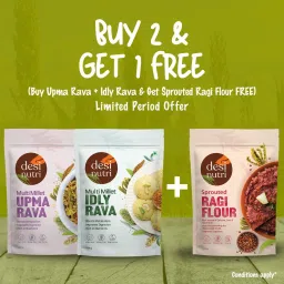 Desi Nutri Idly Upma Rava Sprouted Ragi Kit | Multi Millet Idly, Upma Rava and Sprouted Ragi Kit Combo Pack – 450gms Each image 4