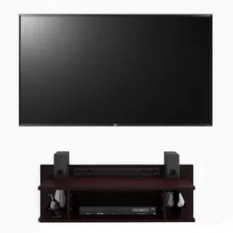 greenhub Wooden Set Top Box Stand Wall Mounted TV Cabinets Wall Selves Holds Speaker, Cable Boxes, Streaming Device, Game Console, Remote, MDF (Medium Density Fiber) Wall Shelf image 2