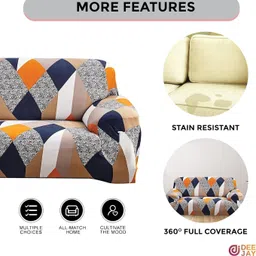 smartfab Polyester 3+1+1 Seater Sofa Geometric Cover image 4