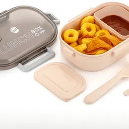 nexora Premium Plastic Lunch Box with Spoon 2 Containers Lunch Box image 2