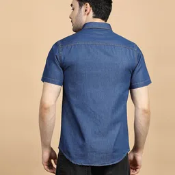 grandstitch Men Regular Fit Washed Spread Collar Casual Shirt image 2