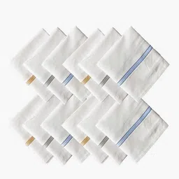 hiye Cotton Handkerchief Set of 12 pieces White ["White"] Handkerchief image 4