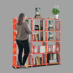 holme's Multipurpose Collapsible Bookshelf 12 Racks Book Stand Almirah for Home & Kids Metal Open Book Shelf image 4