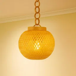 bamboo craft Ball hanging celling light shade Night Lamp image 4