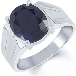 bwm gems Certified Natural 7.25 Ratti Blue Sapphire Stone ( Neelam ) For Men And Women Sterling Silver Sapphire Ring-picture-11