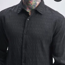 highlander Men Slim Fit Self Design Casual Shirt image 5