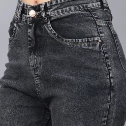 mercel Women Boyfriend High Rise Black Jeans image 4