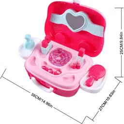 toyporium Funnytool Beauty Makeup Case and Cosmetic Set Durable Hair Salon Suitcase Kit with 21 Pieces Accessories for Girls image 5