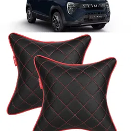 autofit Black, Red Leather Car Pillow Cushion for Mahindra-picture-16