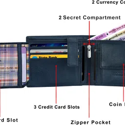 lorenz Men Casual, Formal Blue Genuine Leather RFID Wallet image 2