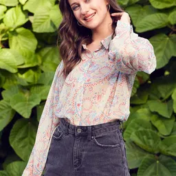 street9 Women Regular Fit Checkered Spread Collar Casual Shirt image 3