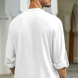 edin Pack of 2 Men Solid Cotton Blend Straight Kurta image 2