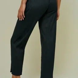 ciao fashion BLACK FLARED HEM VISCOSE PALAZZO Women Pyjama image 5