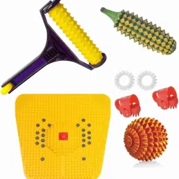 INSTADEALS Acupressure Kit foot mat Massager Tools Combo Kit fitness stress & pain relief pyramid handle sharp acupressure point home gym Body Massager-picture-15