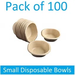 Paper Mixing Bowl Sugarcane Paper Bowls or Serving Snacks & Dinner (DGB1.49) Disposable-image-0