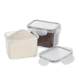 steelo Transparent Plastic (Set of 2) Soclick Rectangular Container Set 900 ml image 2