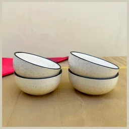 aarambh stories White Ceramic (Set Of 4) Dining Bowls image 1