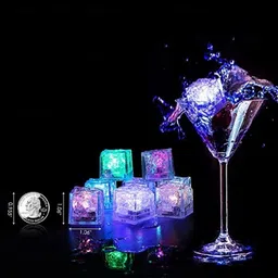 shoponil 12PC of Lightning LED Ice Cubes Multicolor Plastic Ice Cube Tray image 1