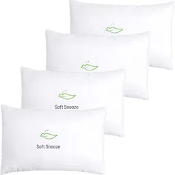 soft snooze SOFT LUXURY Microfibre Solid Sleeping Pillow Pack of 4 image 5