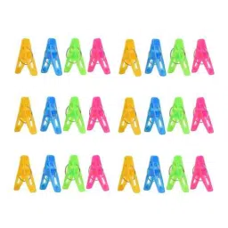 24 Cloth Peg/ Drying Pins for Hanger/Rods/Ropes Plastic Cloth Clips-image-18